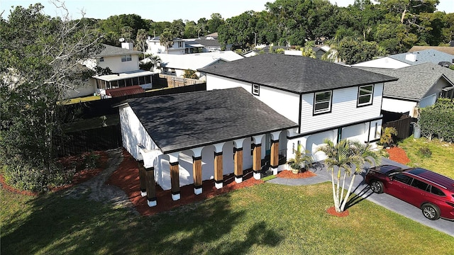 aerial view with a residential view