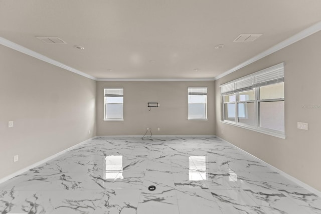 2019 Spring Shower Cir, Kissimmee, FL 34744 - unfurnished room featuring visible vents, plenty of natural light, baseboards, and crown molding