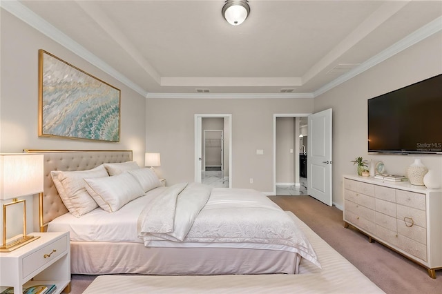 2019 Spring Shower Cir, Kissimmee, FL 34744 - bedroom with visible vents, a raised ceiling, and crown molding