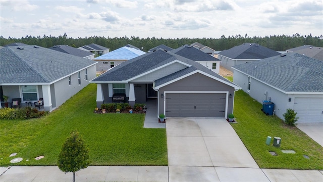 2059 Dexter St, Haines City, FL 33844 - view of front of property featuring concrete driveway, a front lawn, a residential view, and a garage