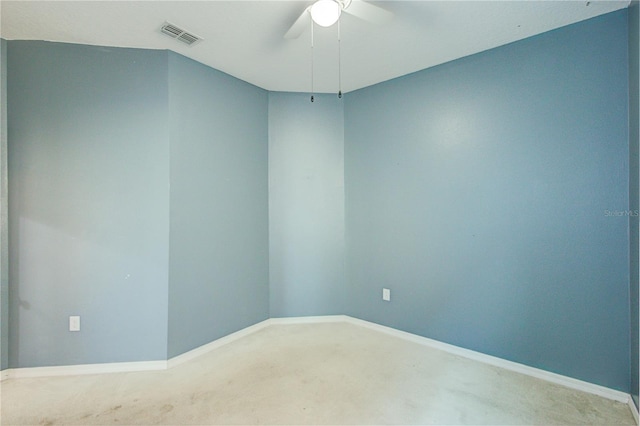 5118 Tiber Way, Saint Cloud, FL 34771 - spare room featuring ceiling fan, baseboards, carpet flooring, and visible vents