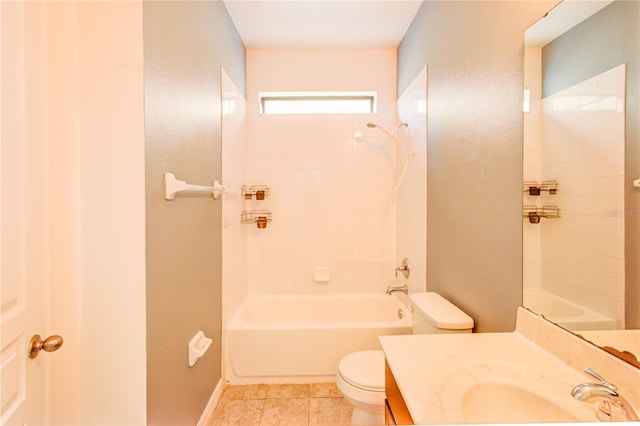 5118 Tiber Way, Saint Cloud, FL 34771 - full bath featuring bathing tub / shower combination, toilet, baseboards, tile patterned flooring, and vanity