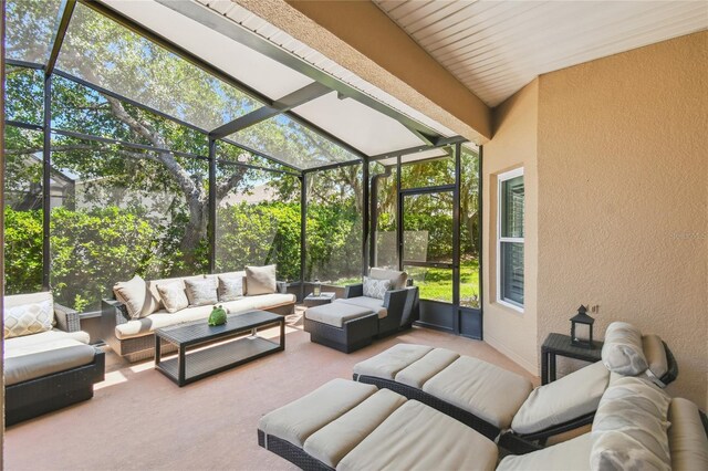 523 Shell Creek St, Poinciana, FL 34759 - sunroom with an outdoor living space and beam ceiling