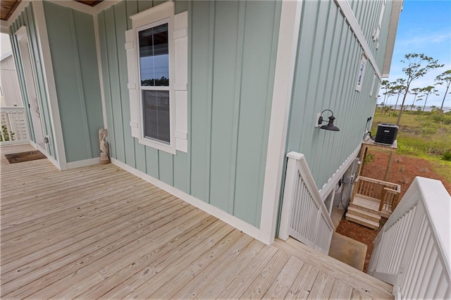 wooden deck with cooling unit