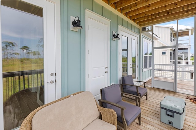 sunroom / solarium with french doors