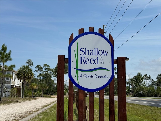 view of community sign