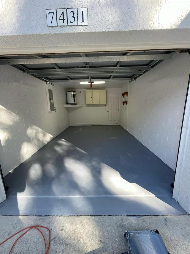 garage featuring electric panel