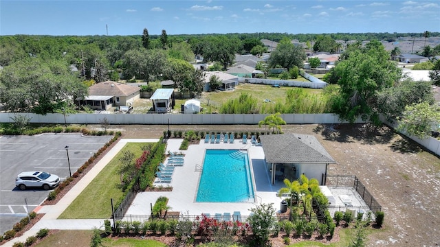 aerial view featuring a residential view