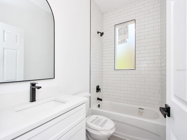 7744 Sun N Lake Blvd, Sebring, FL 33872 - bathroom featuring shower / bathing tub combination, vanity, and toilet