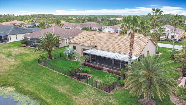 aerial view with a residential view