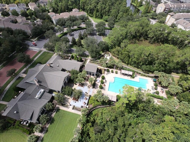 bird's eye view with a residential view