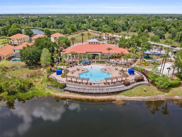 301 Rosso Dr, Davenport, FL 33837 - bird's eye view featuring a wooded view and a water view