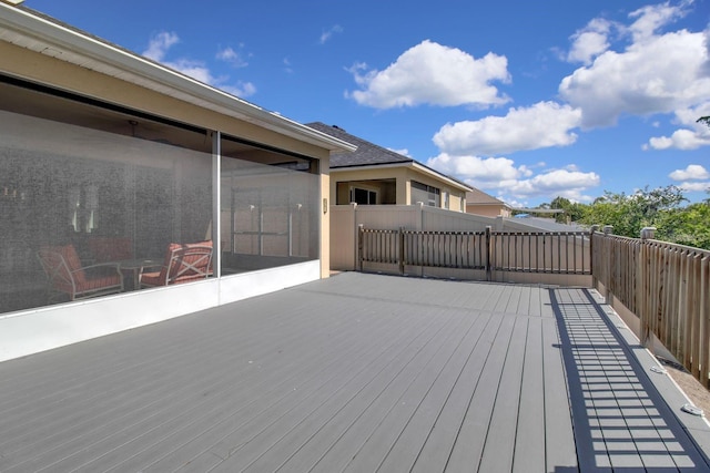 2487 Empress Dr, Kissimmee, FL 34741 - wooden terrace featuring a sunroom