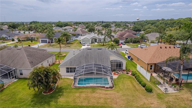 bird's eye view with a residential view