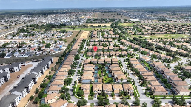 aerial view with a residential view