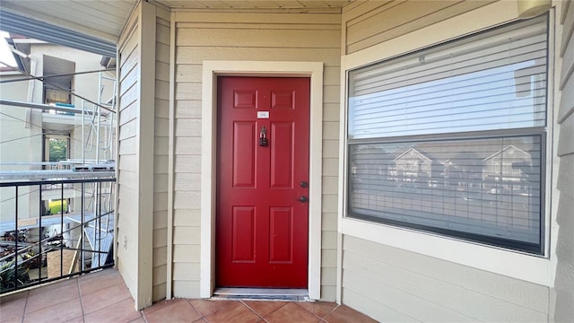 property entrance with a balcony