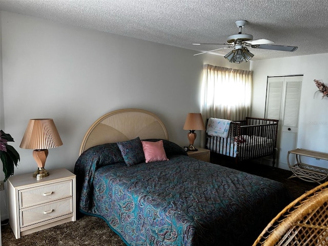 2659 Crown Ct Unit 11, Kissimmee, FL 34741 - bedroom featuring a ceiling fan and a textured ceiling