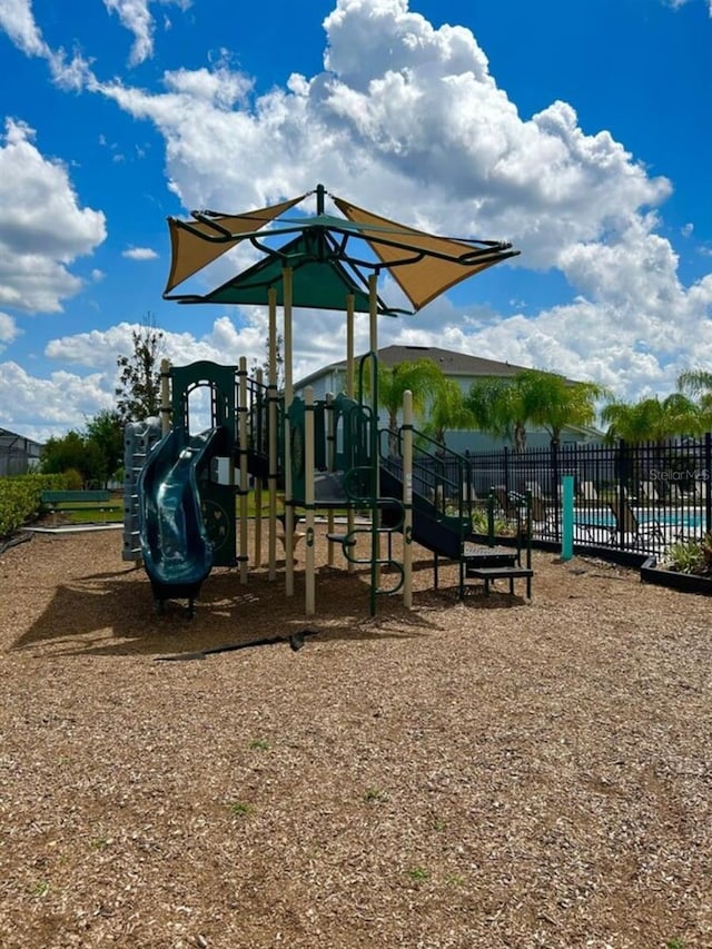 community playground with fence