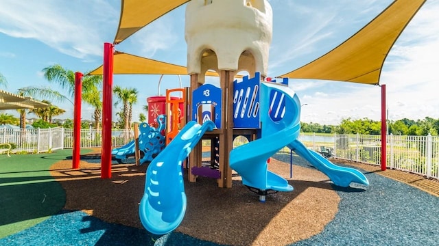 community play area with fence