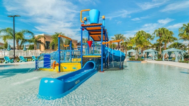 community play area featuring fence