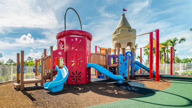 community play area with fence