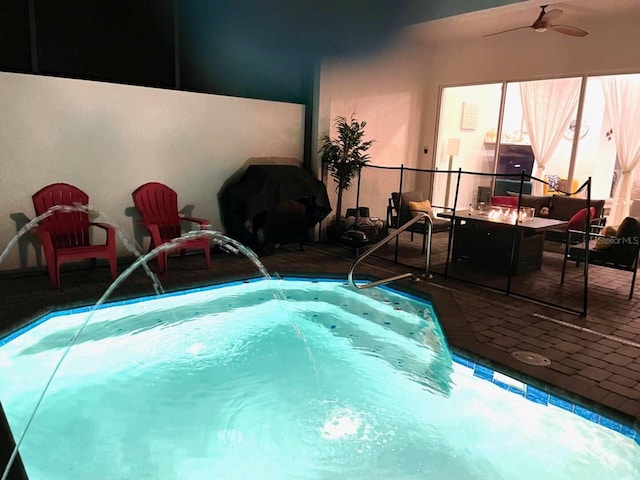 313 Captiva Dr, Davenport, FL 33896 - view of swimming pool with a pool and a ceiling fan