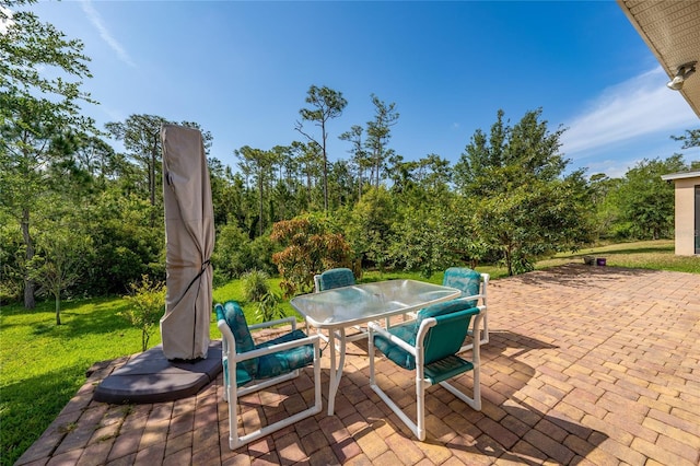 view of patio featuring outdoor dining space