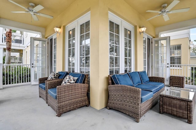 1501 Northern Harrier Way Unit 101, Kissimmee, FL 34747 - sunroom with a ceiling fan and outdoor lounge area
