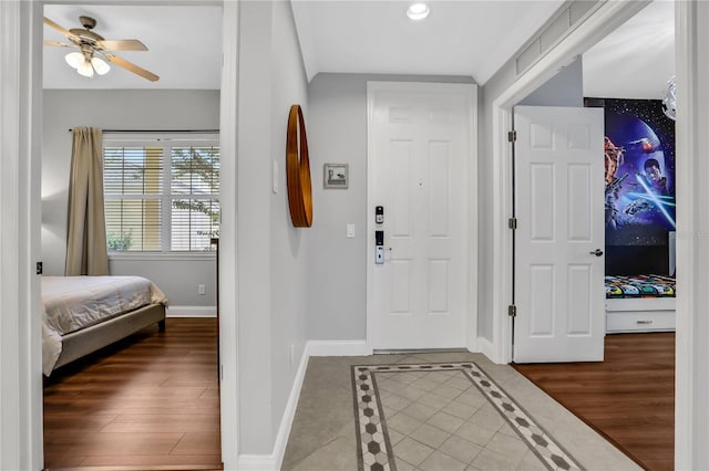 1501 Northern Harrier Way Unit 101, Kissimmee, FL 34747 - entryway featuring baseboards, a ceiling fan, visible vents, and recessed lighting
