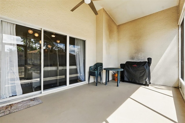 view of patio with a ceiling fan