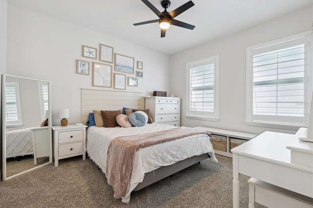 2476 Kamin Dr, Melbourne, FL 32940 - bedroom with carpet and ceiling fan