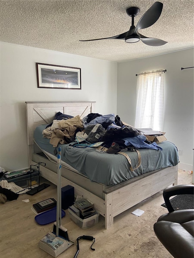 225 Ronnie Cir, Orlando, FL 32811 - bedroom with a textured ceiling and a ceiling fan