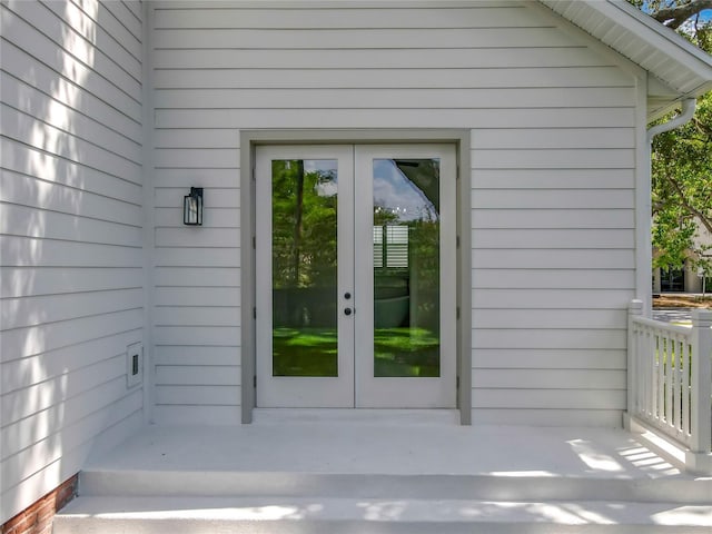 doorway to property with french doors