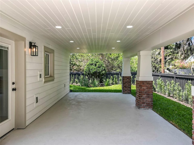 view of patio / terrace with a fenced backyard