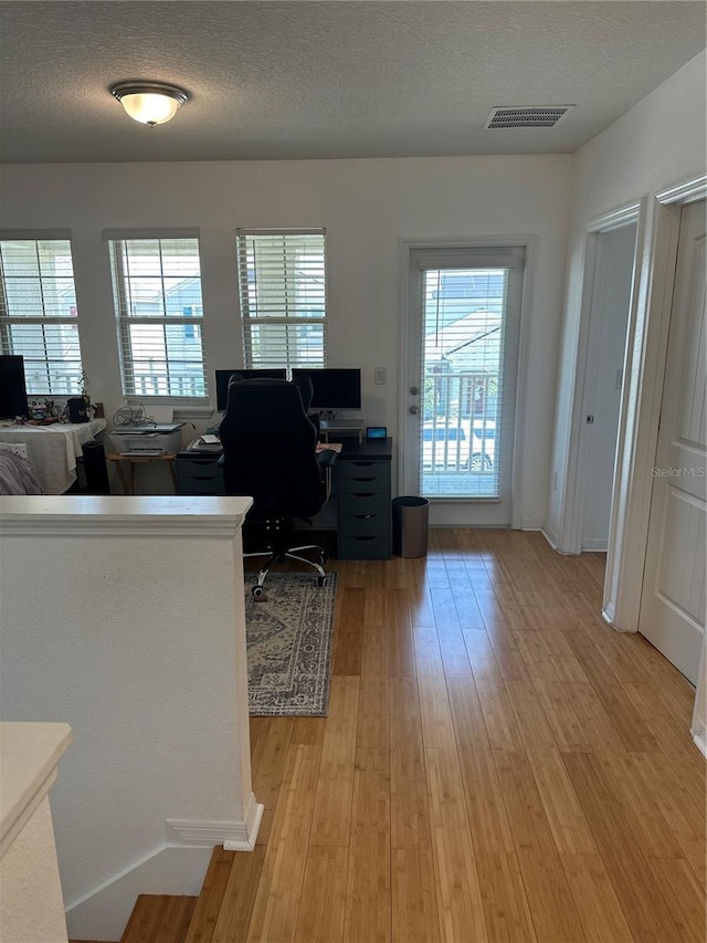 15929 Moonlight Bay St, Winter Garden, FL 34787 - home office with plenty of natural light, light wood-style floors, and a textured ceiling