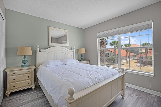209 Rosso Dr, Davenport, FL 33837 - bedroom featuring baseboards, wood finished floors, multiple windows, and a textured ceiling