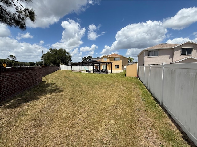 view of yard with fence