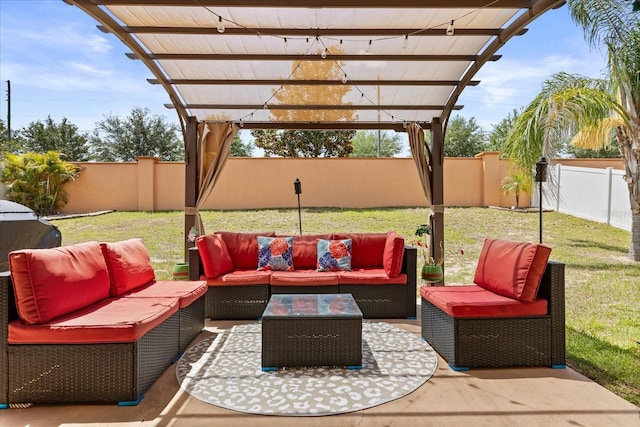 131 Highland Meadows Pl, Davenport, FL 33837 - view of patio featuring an outdoor living space and a pergola
