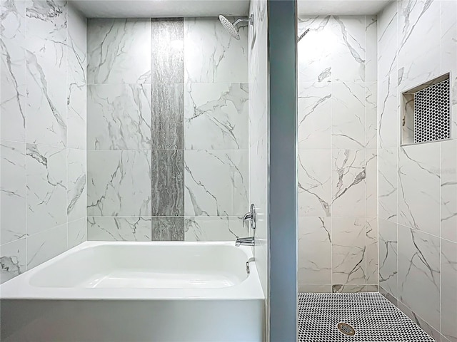 bathroom with tile walls