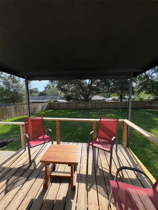 4385 NE 2nd Ct, Ocala, FL 34479 - wooden deck featuring a yard and a fenced backyard