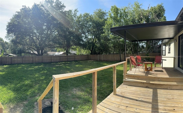 4385 NE 2nd Ct, Ocala, FL 34479 - deck featuring a yard and a fenced backyard