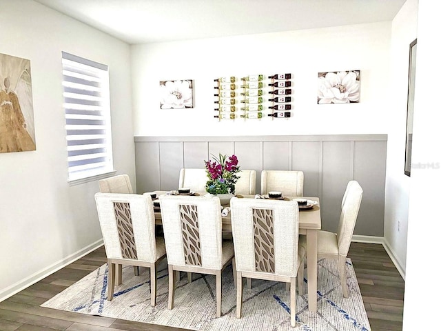 dining area featuring wood finished floors