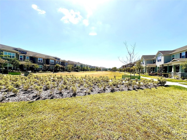 view of yard featuring a residential view