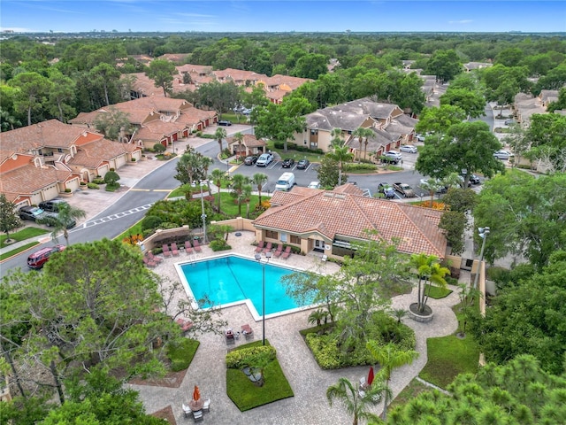 drone / aerial view featuring a residential view