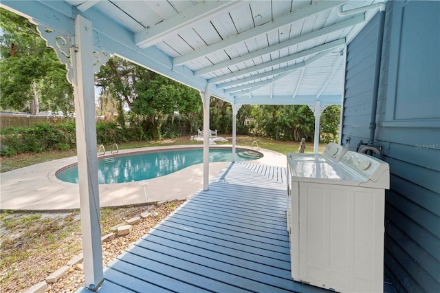 1400 Florida Ave, Saint Cloud, FL 34769 - view of pool with washer / dryer, fence, and a patio area