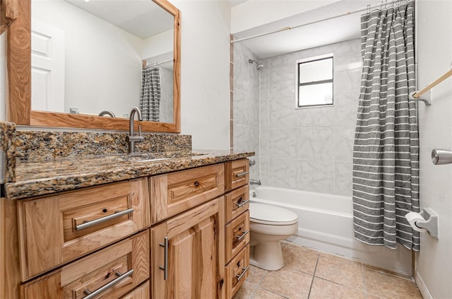 1100 Anne Elisa Cir, Saint Cloud, FL 34772 - full bathroom with vanity, toilet, tile patterned floors, and shower / bath combo with shower curtain