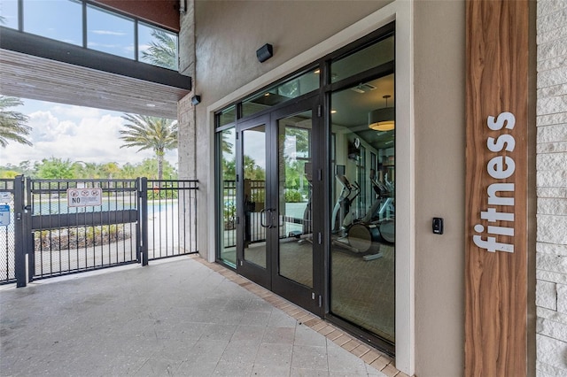 exterior space featuring french doors