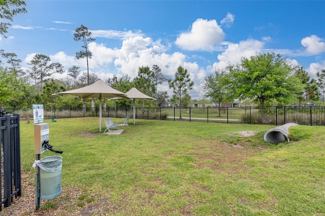 view of yard with fence
