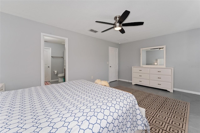 1532 Angler Ave, Kissimmee, FL 34746 - bedroom featuring baseboards, ceiling fan, dark tile patterned flooring, and visible vents