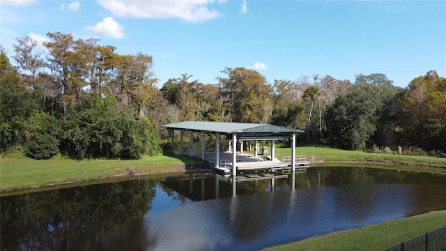 1532 Angler Ave, Kissimmee, FL 34746 - view of dock featuring a water view, a view of trees, and boat lift